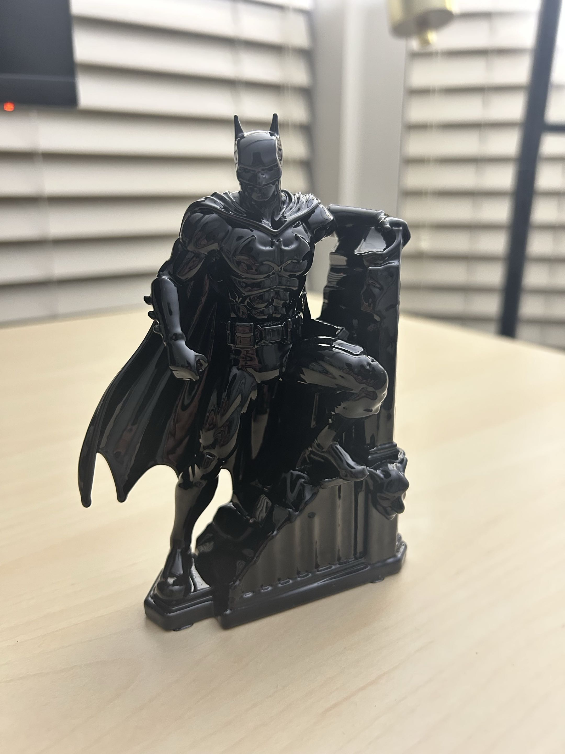 A full 3D-printed Batman figure on a desk