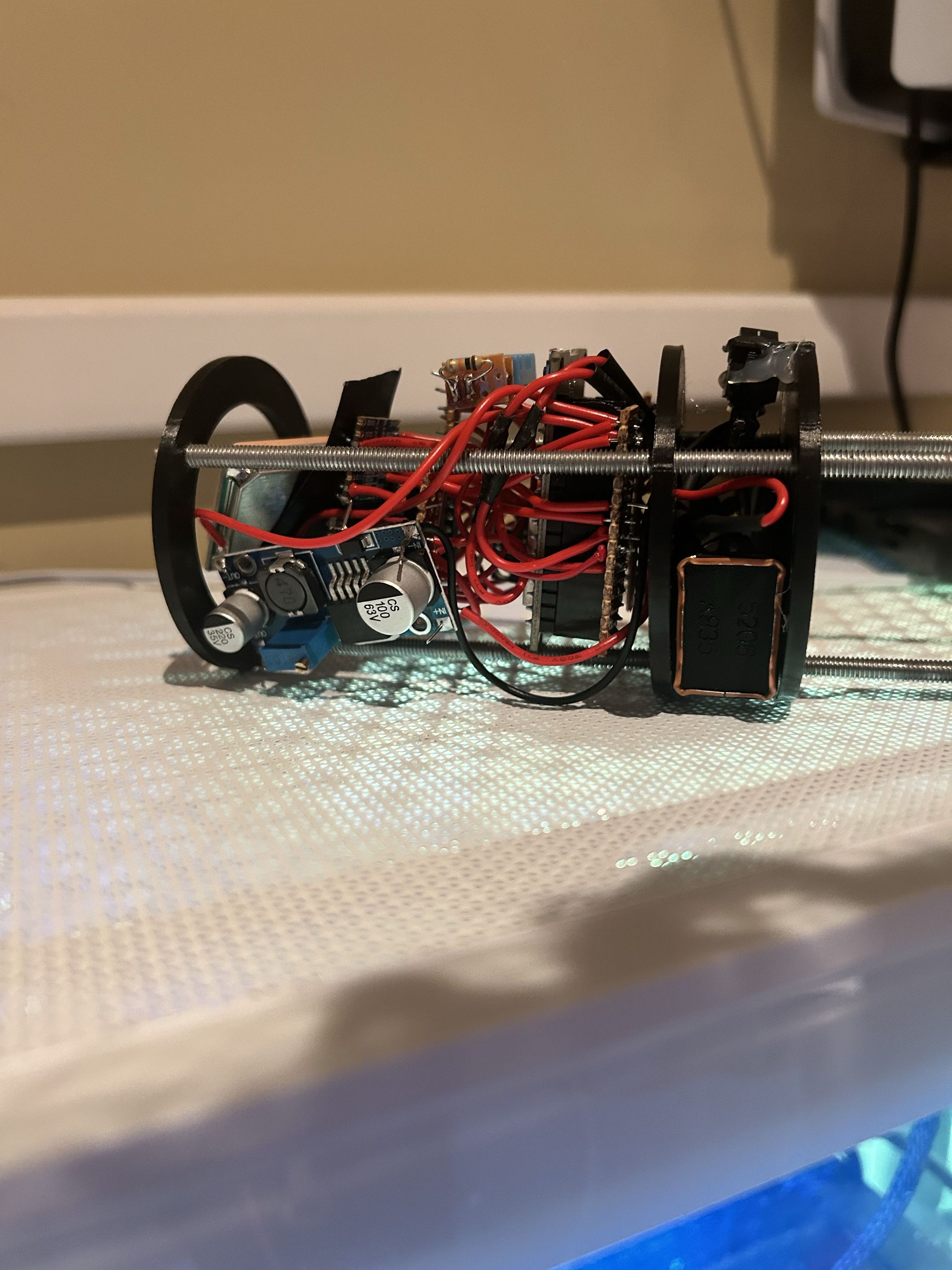 Electronics and wiring inside a CanSat prototype